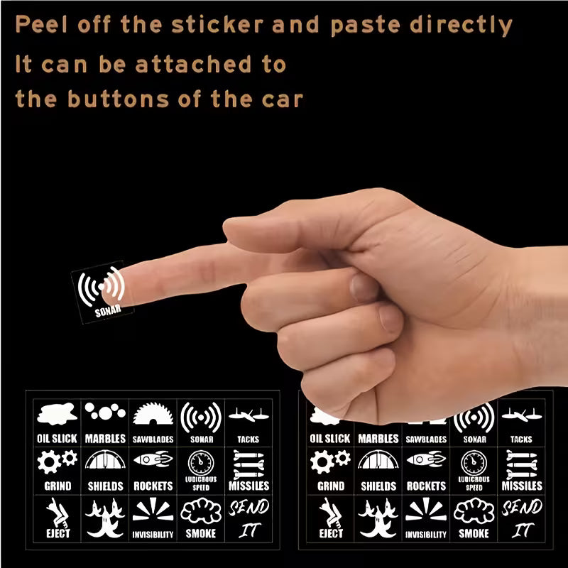 Car Blank Button Stickers - Version 1 - 2 sets - 30 pieces