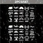 Car Blank Button Stickers - Version 1 - 2 sets - 30 pieces