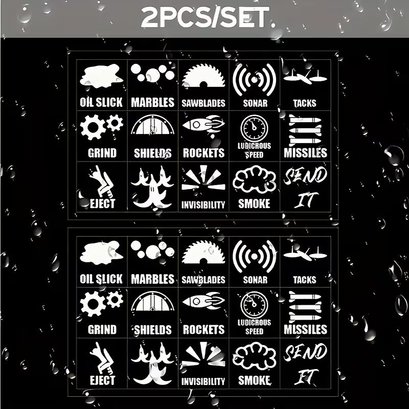 Car Blank Button Stickers - Version 1 - 2 sets - 30 pieces