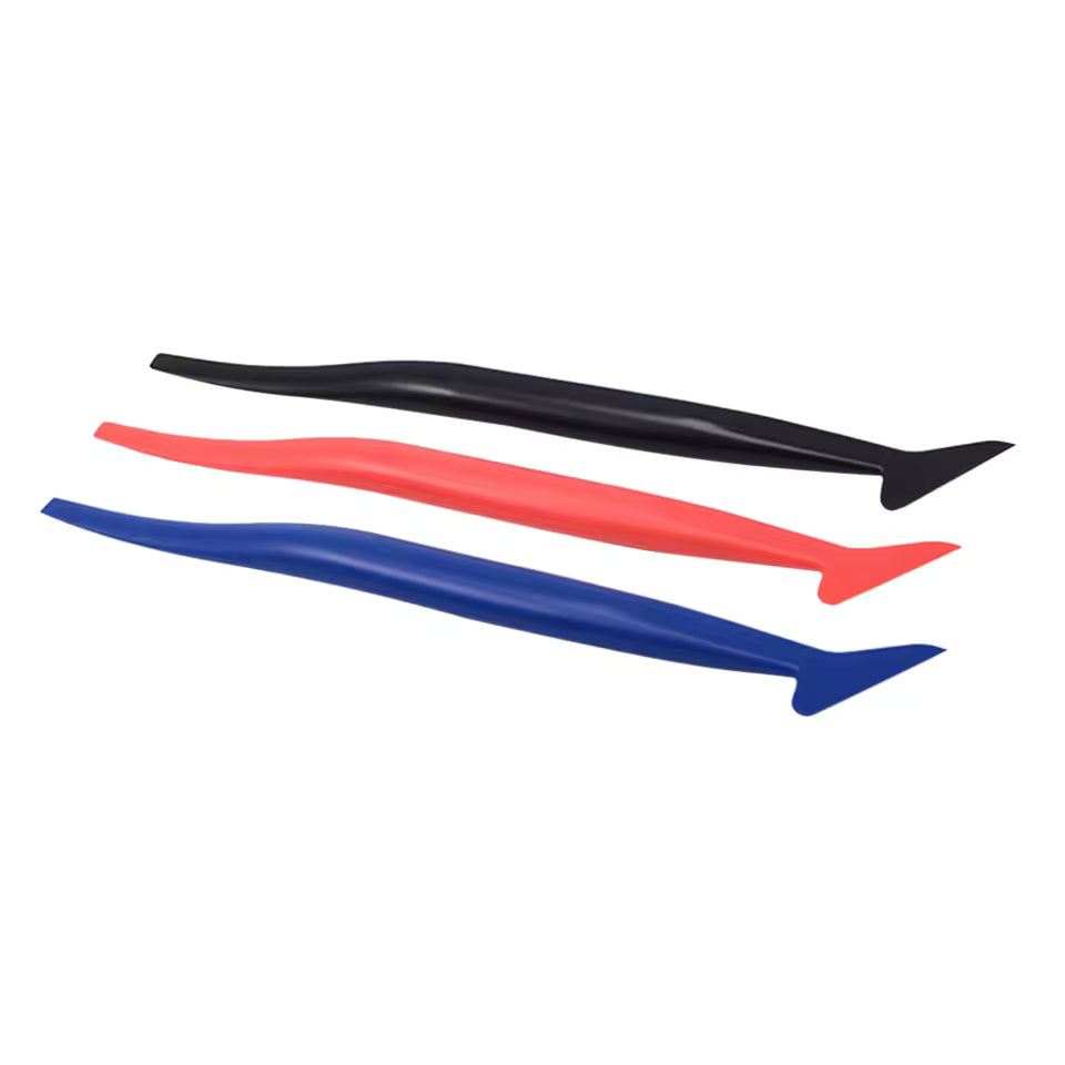 Vinyl Car Wrapping Flexible Micro Squeegee Curves Slot Tint Tool Set 3 in 1 with Different Hardness for Installing Vehicle Wraps and Auto Stickers