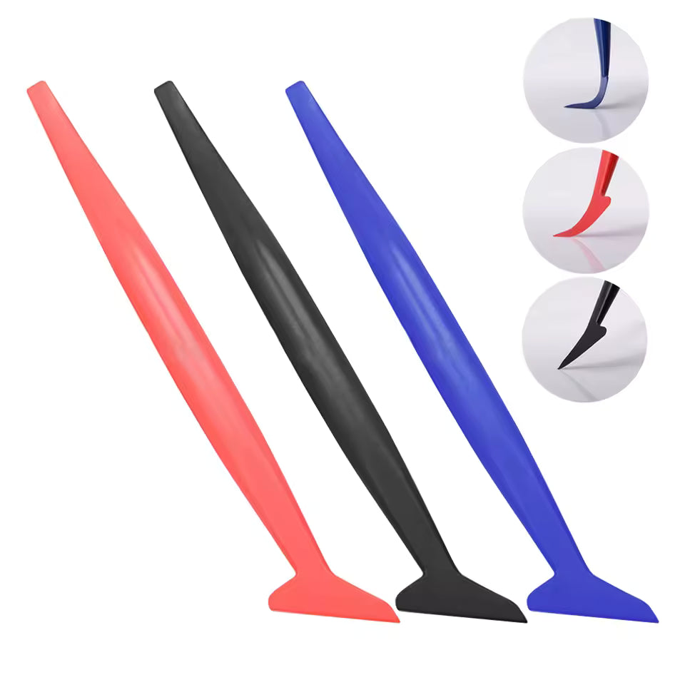 Vinyl Car Wrapping Flexible Micro Squeegee Curves Slot Tint Tool Set 3 in 1 with Different Hardness for Installing Vehicle Wraps and Auto Stickers