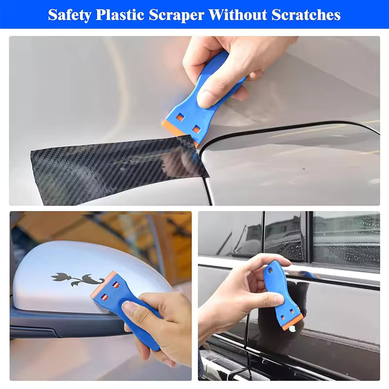 Plastic Razor Blade Scrapers Glue Remover (2 Pieces)  with 20 plastic bladed