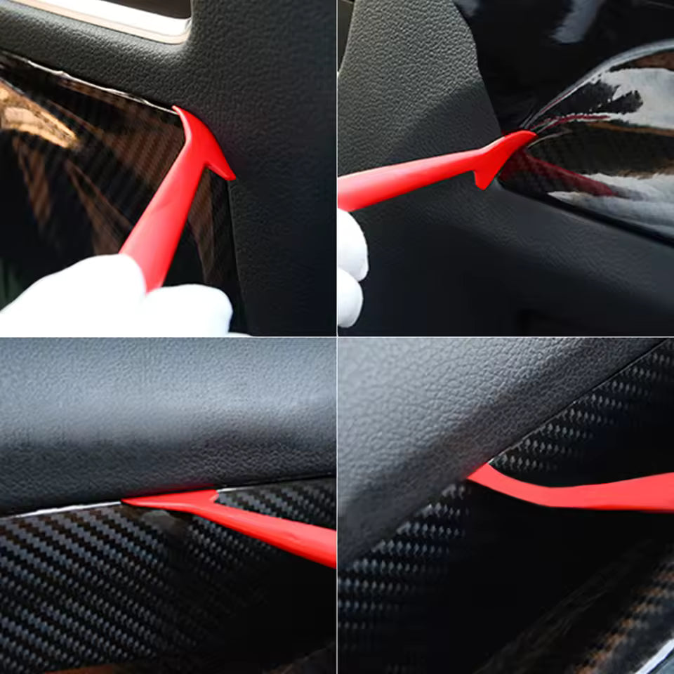 Vinyl Car Wrapping Flexible Micro Squeegee Curves Slot Tint Tool Set 3 in 1 with Different Hardness for Installing Vehicle Wraps and Auto Stickers