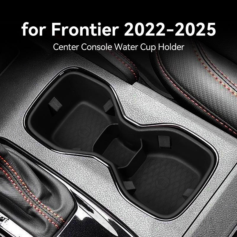 2022–2026 Nissan Frontier – Middle Console and Armrest Front Cup Holder Accessories, Non-Slip Drink Stopper Organizer