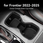 2022–2026 Nissan Frontier – Middle Console and Armrest Front Cup Holder Accessories, Non-Slip Drink Stopper Organizer