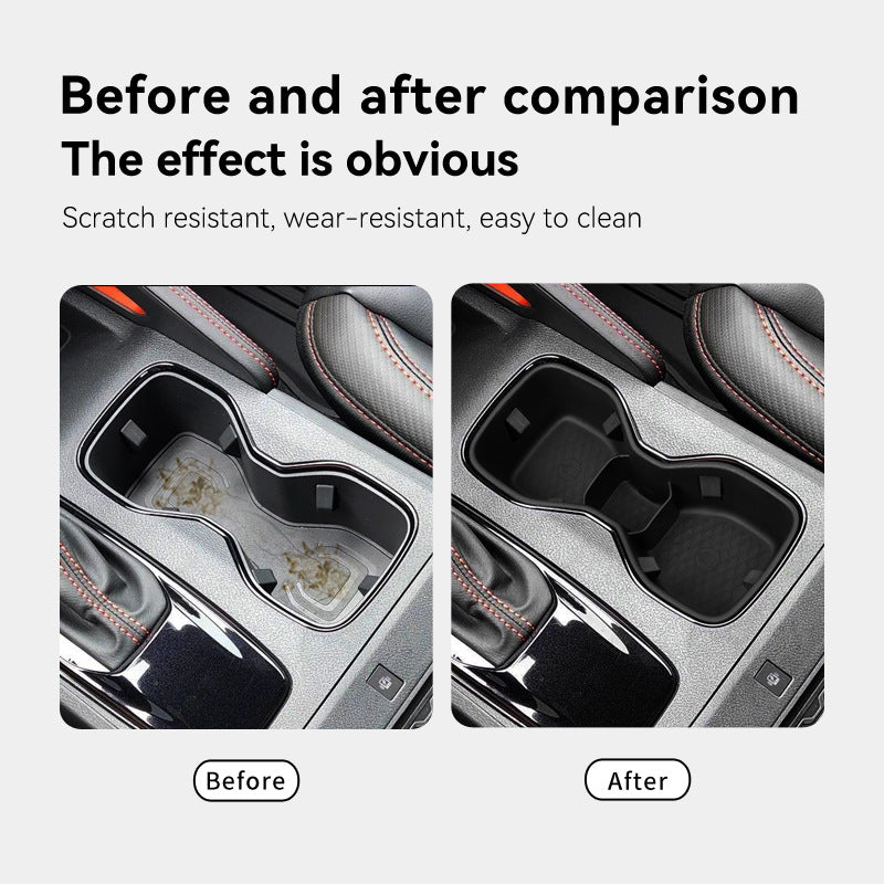 2022–2026 Nissan Frontier – Middle Console and Armrest Front Cup Holder Accessories, Non-Slip Drink Stopper Organizer