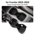2022–2026 Nissan Frontier – Middle Console and Armrest Front Cup Holder Accessories, Non-Slip Drink Stopper Organizer