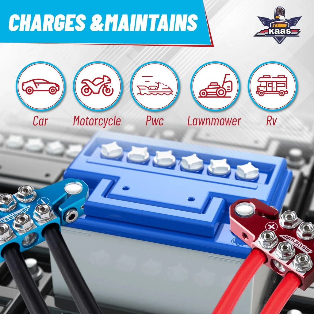 Kaas Battery Terminal Connectors, Colored Anode Top Post Terminal