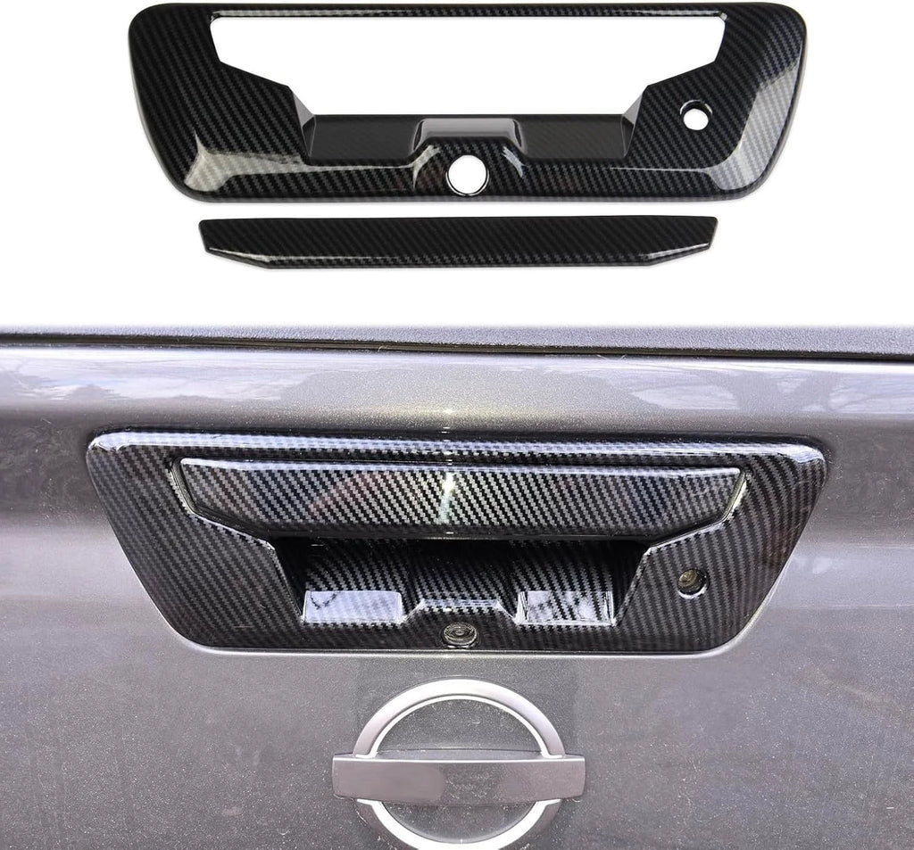 For Nissan Frontier 2022 - 2024 ABS Carbon FiberRear Tailgate Trunk Door Handle Cover