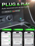 2-in-1 Wireless CarPlay Adapter 2026 Support Apple CarPlay & Android Auto