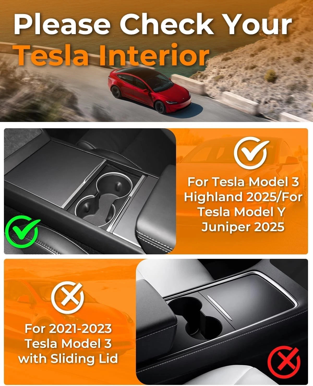 2024 - 2026 Tesla Model 3 Center Console Organizer