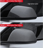 2017-2023 Tesla Model 3 Add-on ABS Matte Carbon Fiber Side Mirror Covers Cap