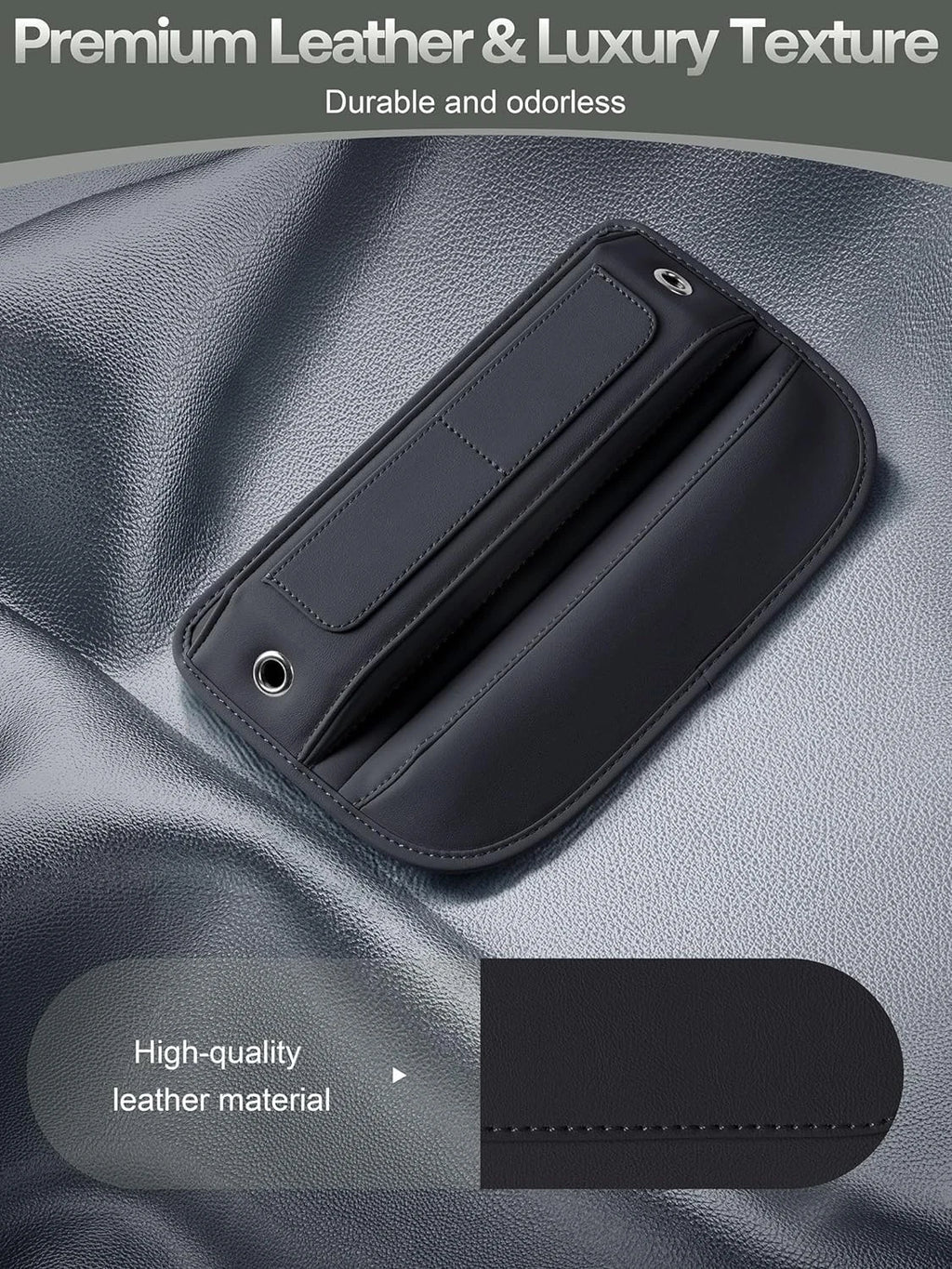 Car Seat Gap Filler Organizer, 02 Black, 2 Pack
