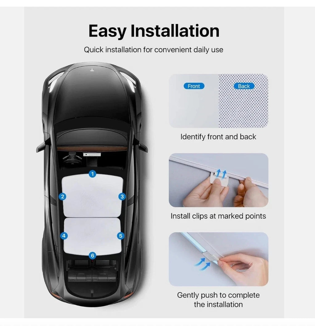 2025 2026 Tesla Model Y Juniper Glass Roof Sunshade