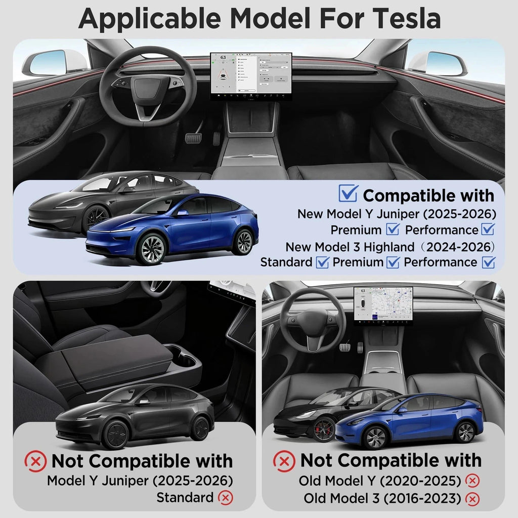 For 2025 2026 Tesla Model Y Juniper Accessories Center Console Organizer