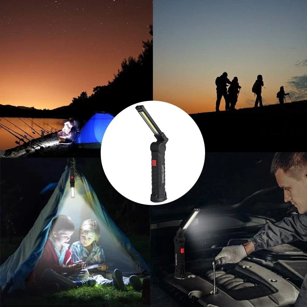 2Pack LED Work Lights, USB Rechargeable COB Light with Magnetic Base 360°Rotate