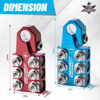 Kaas Battery Terminal Connectors, Colored Anode Top Post Terminal