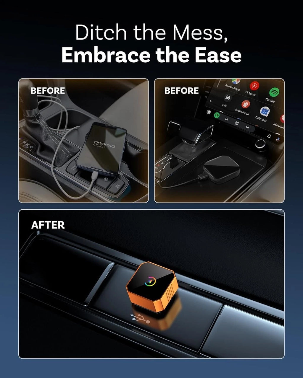 2026 Aimoon Mini Wireless CarPlay Adapter Upgrade Wired to Wireless for CarPlay