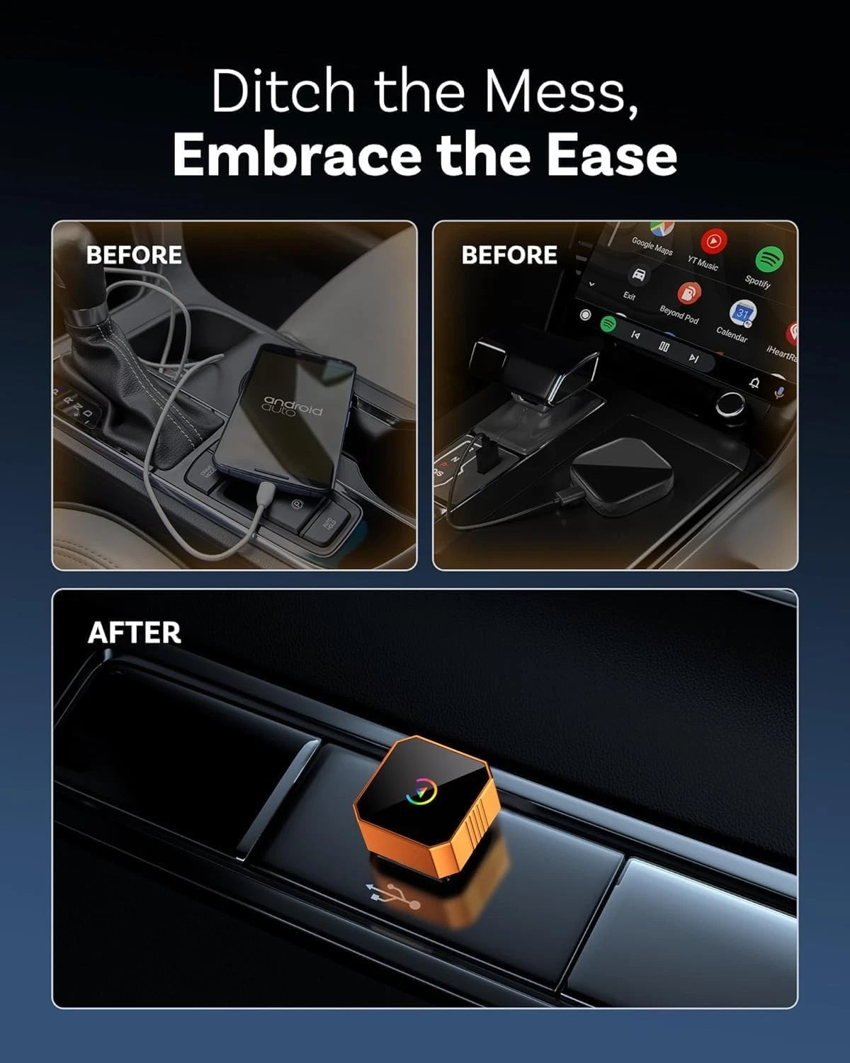 2026 Aimoon Mini Wireless CarPlay Adapter Upgrade Wired to Wireless for CarPlay
