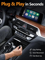 2-in-1 Mini Wireless CarPlay Adapter for Apple CarPlay & Android