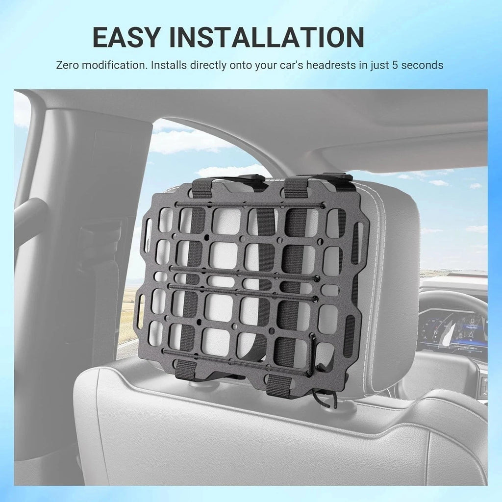 Universal Headrest Molle Panel Tactical Organizer Gadget Holder 2 PCS