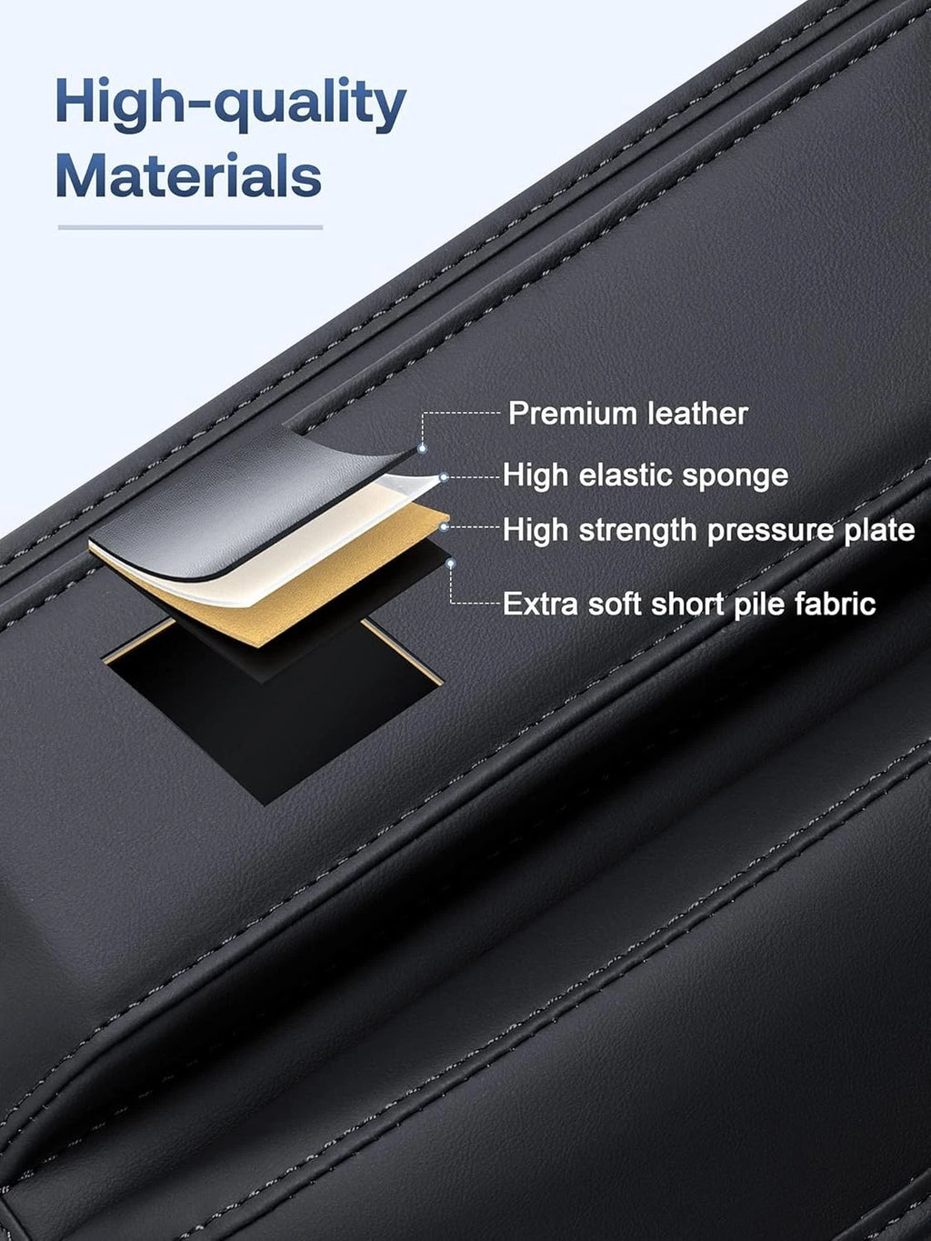 Car Seat Gap Filler Premium Leather Organizer for Car SUV Truck 1 PC