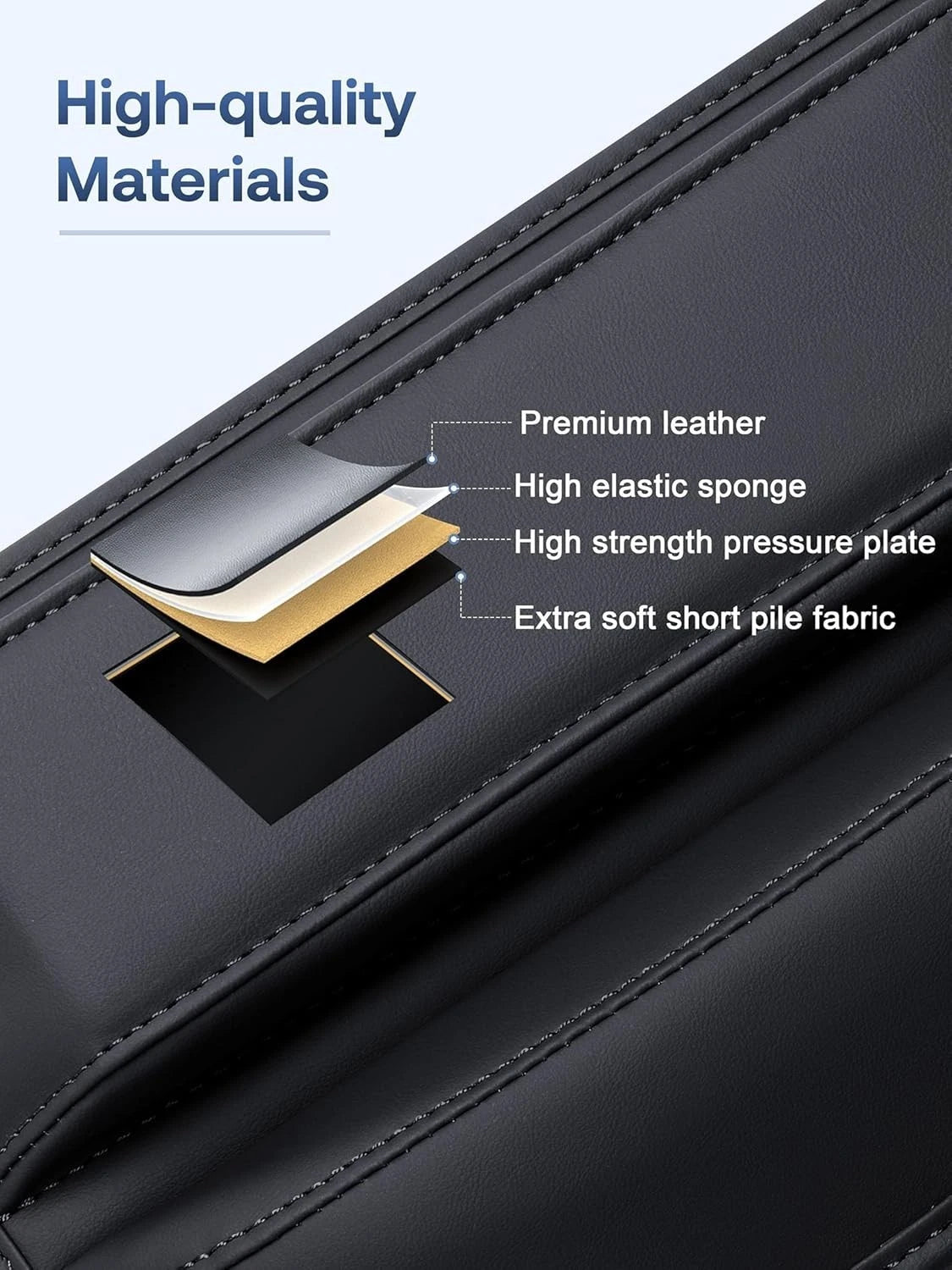 Car Seat Gap Filler Premium Leather Organizer for Car SUV Truck 1 PC
