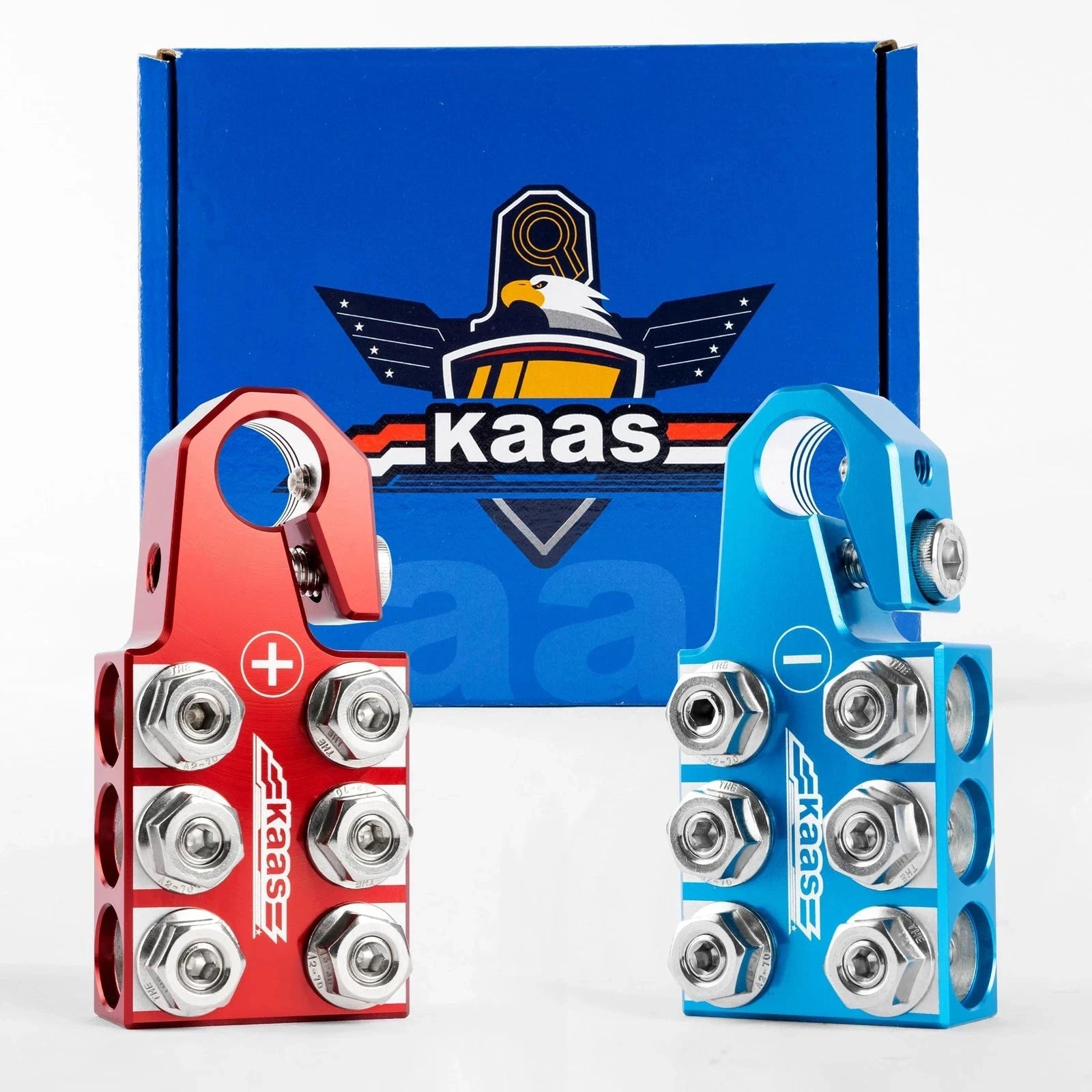 Kaas Battery Terminal Connectors, Colored Anode Top Post Terminal