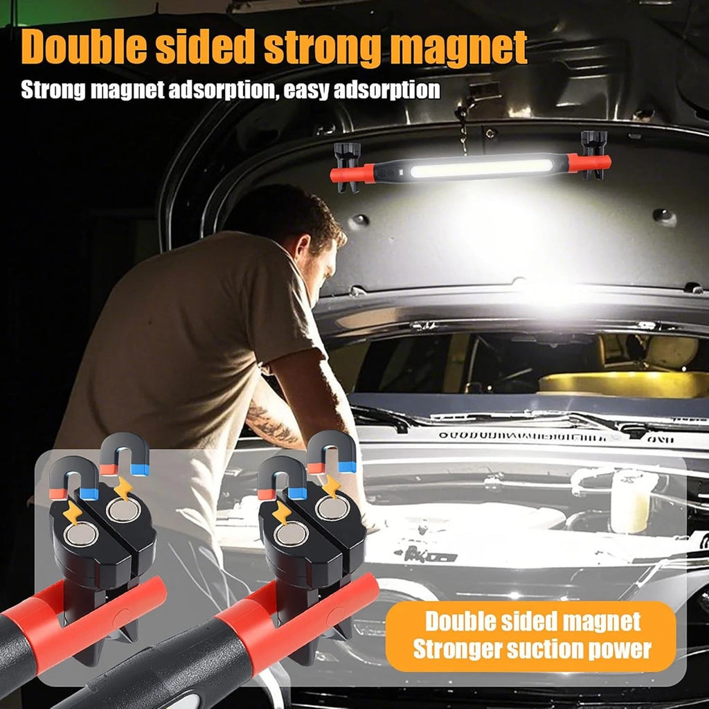 Under Hood Work Light Bar LED Magnetic Light with Hooks Cordless Rechargeable