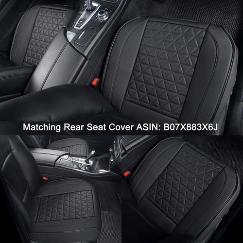 Black Panther 1 Pair Front Bottom Seat Covers Faux Leather