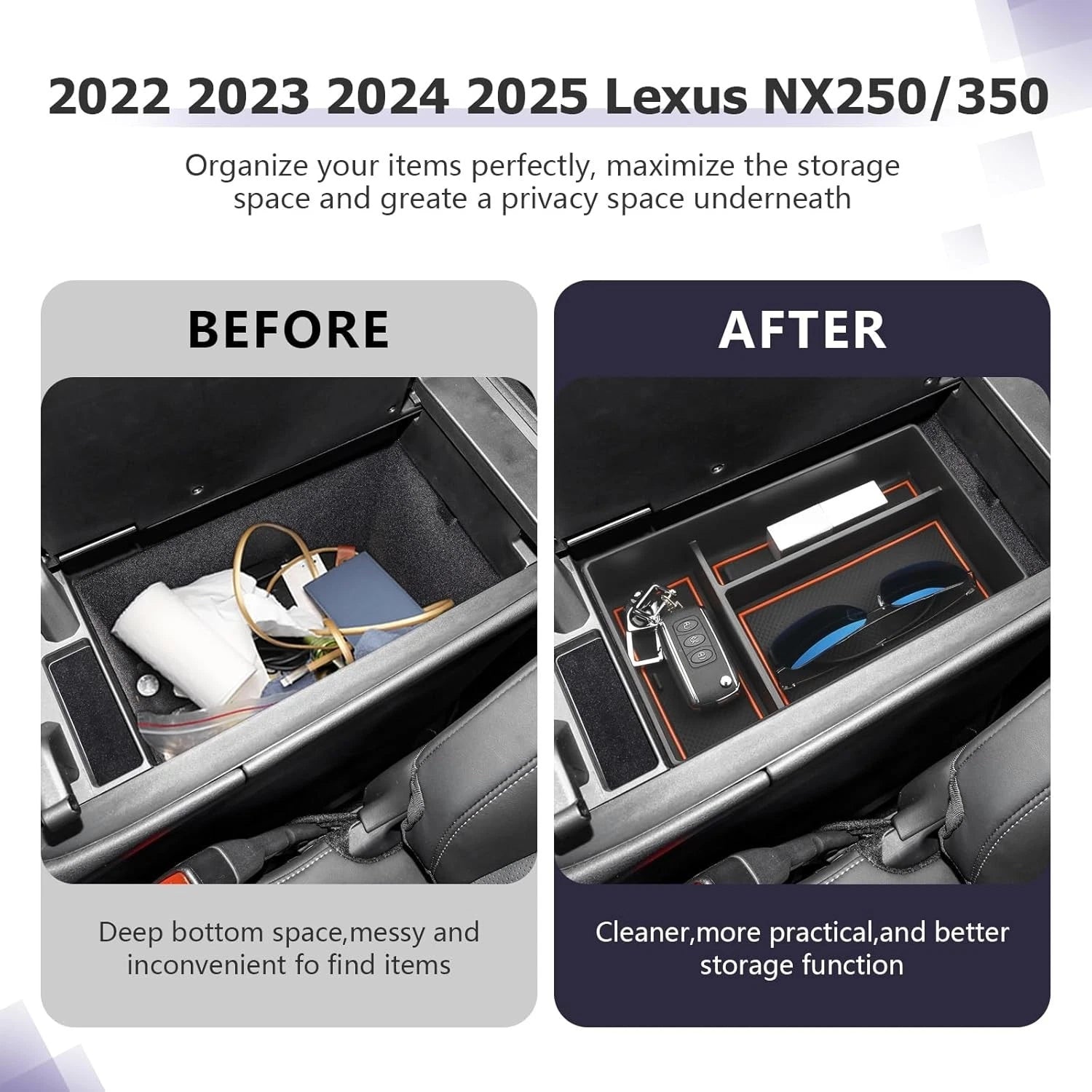 2022-2026 Lexus NX Center Console Organizer Tray