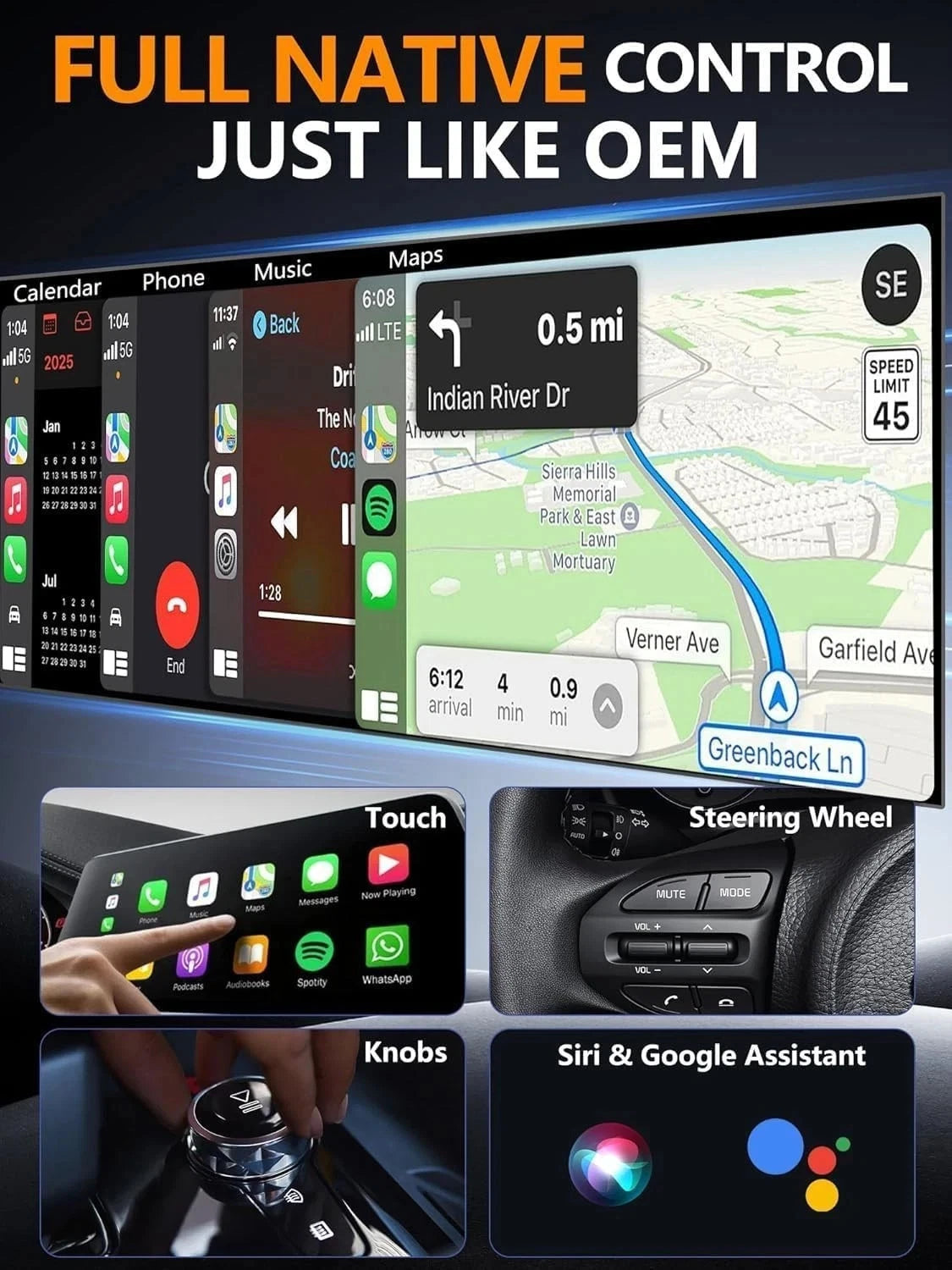 2-in-1 Mini Wireless CarPlay Adapter for Apple CarPlay & Android