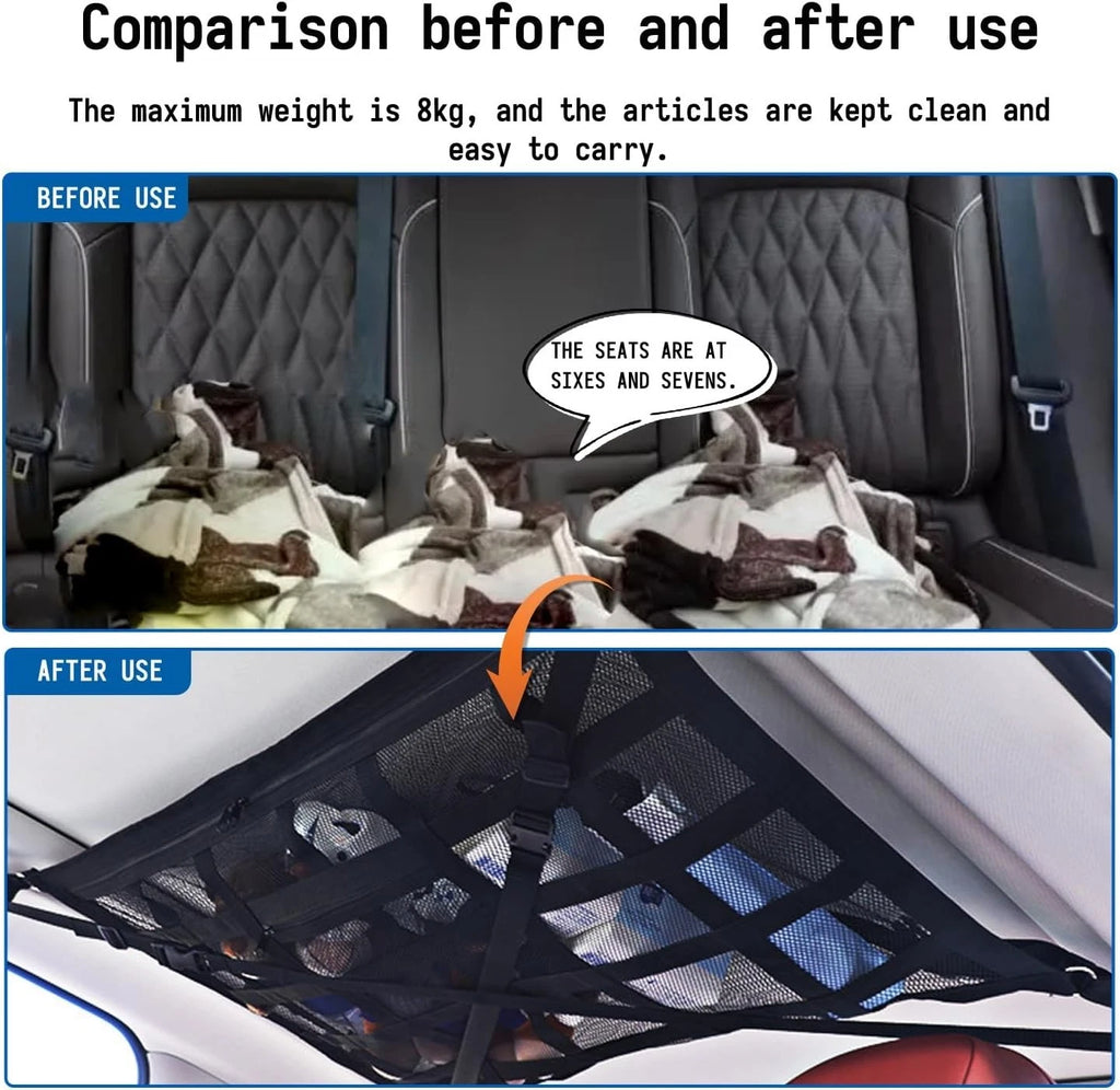Universal Car Truck Interior Ceiling Net Roof Storage Cargo Mesh Organizer