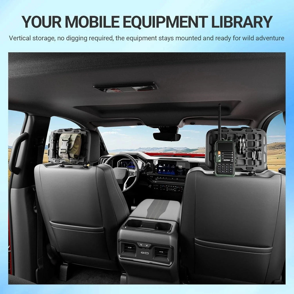 Universal Headrest Molle Panel Tactical Organizer Gadget Holder 2 PCS