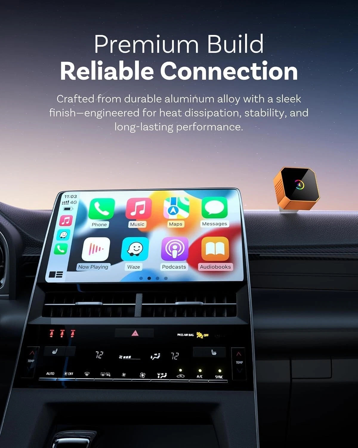 2026 Aimoon Mini Wireless CarPlay Adapter Upgrade Wired to Wireless for CarPlay