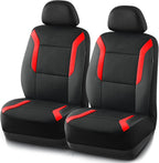 Skechers Memory Foam Car Seat Covers Two Front, Black and Red
