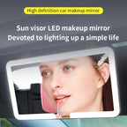 LED Car Sun Visor Makeup Mirror Rechargeable HD Vanity Light Universal
