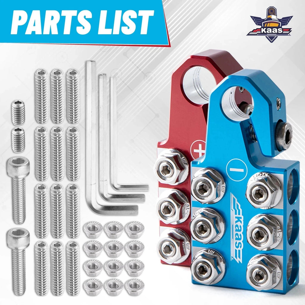 Kaas Battery Terminal Connectors, Colored Anode Top Post Terminal