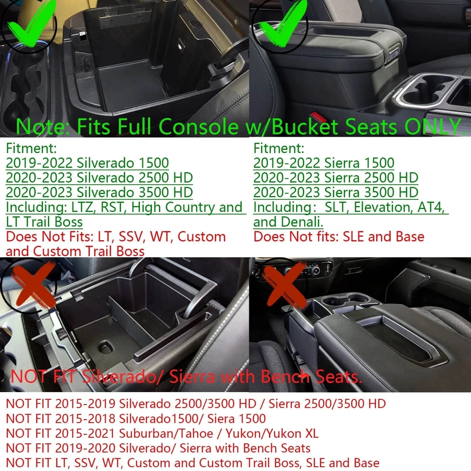 2019-2022 Chevy Silverado/Sierra 1500 Center Console Organizer