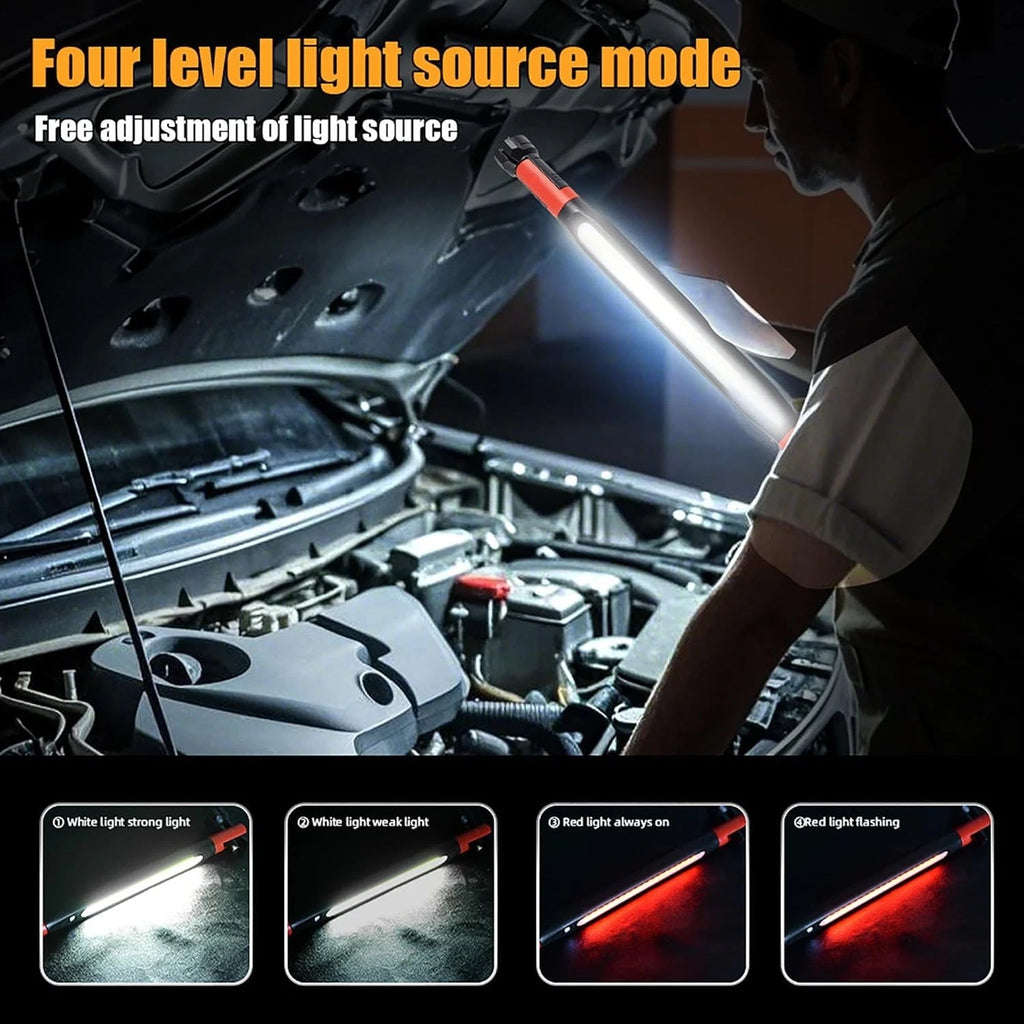 Under Hood Work Light Bar LED Magnetic Light with Hooks Cordless Rechargeable