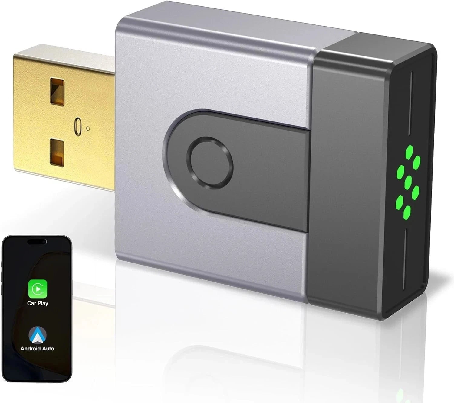 2-in-1 Mini Wireless CarPlay Adapter for Apple CarPlay & Android