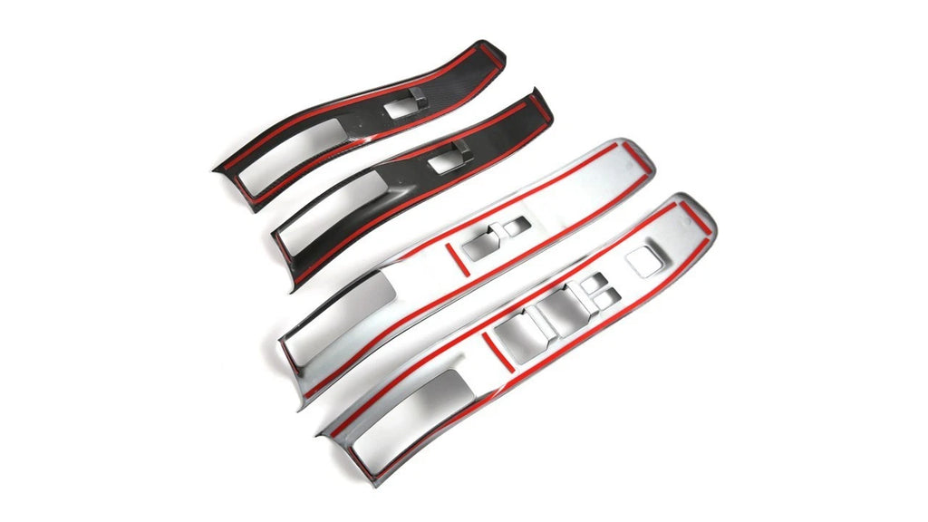 For Nissan Frontier 2022 - 2024 ABS Carbon Fiber Window Lift Trim Switch Panel Cover