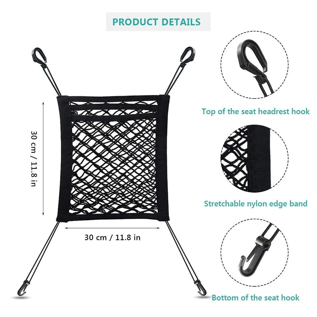 3 Layer Mesh Vehicle Back Seat Car Dog Pet Barrier Divider Net Organizer for SUV