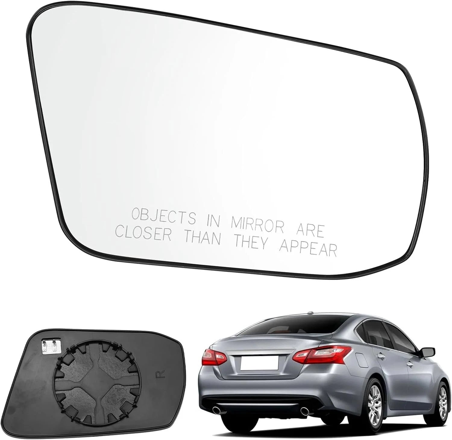 2013-2018 For Altima Nissan Mirror Glass Passenger Side with Backing Plate