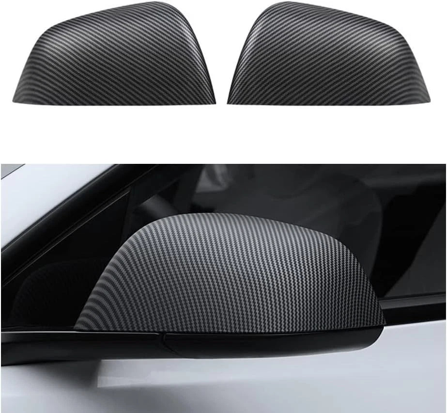 2017-2023 Tesla Model 3 Add-on ABS Matte Carbon Fiber Side Mirror Covers Cap