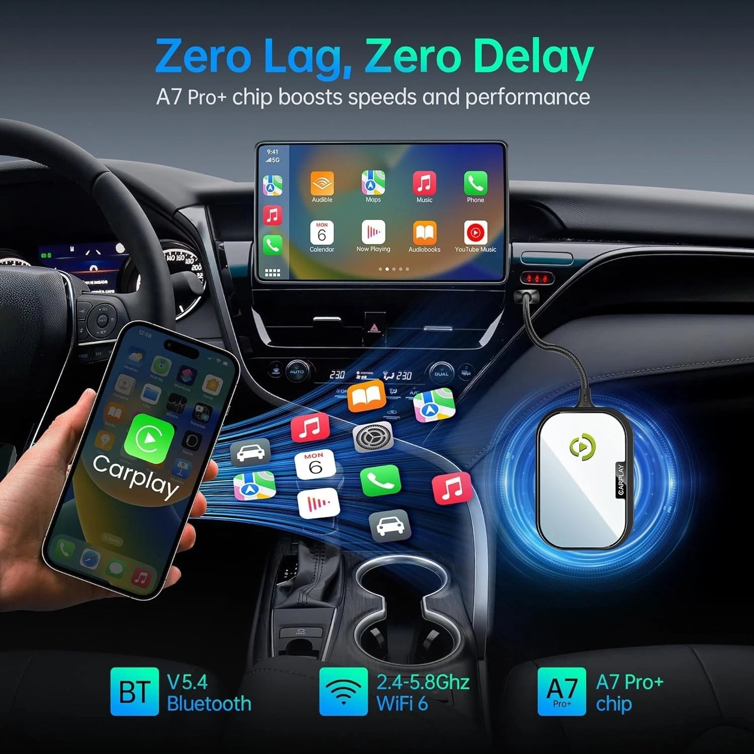 CarEase Wireless Android Auto and Apple CarPlay.  From wired to wireless