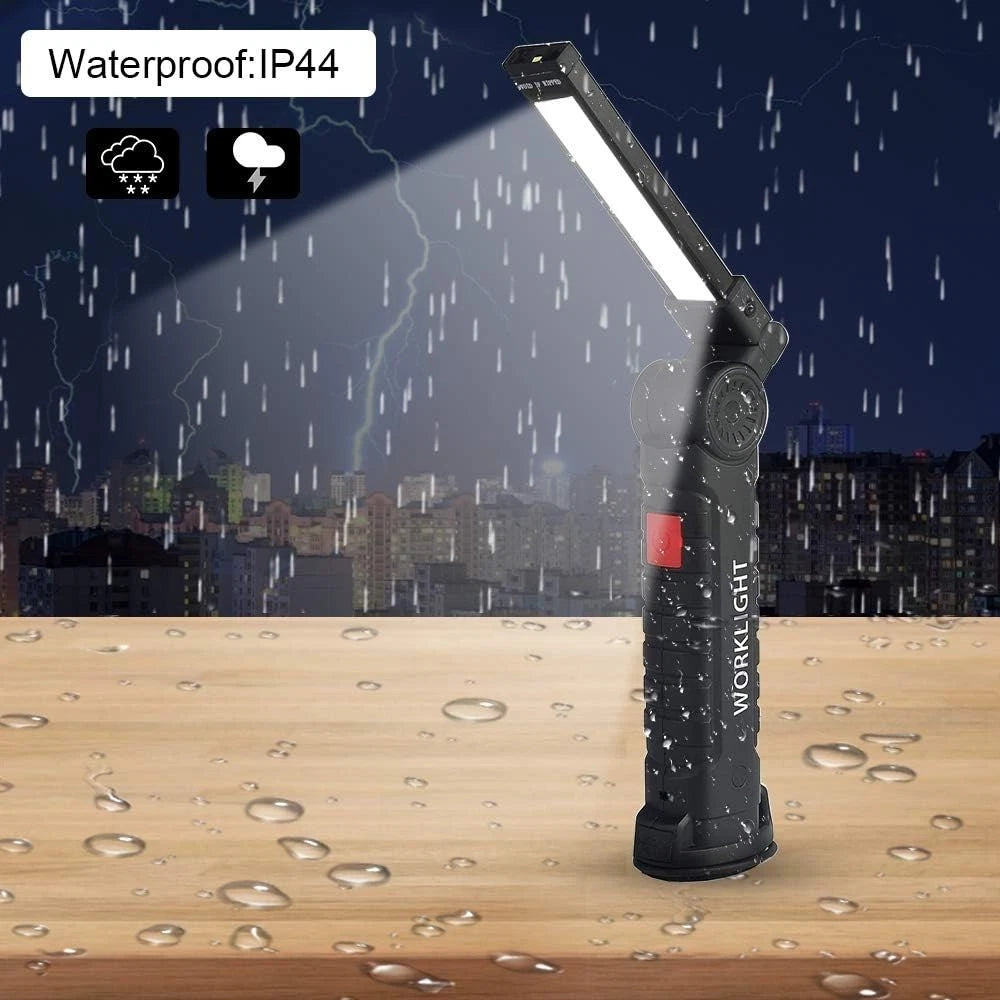 2Pack LED Work Lights, USB Rechargeable COB Light with Magnetic Base 360°Rotate