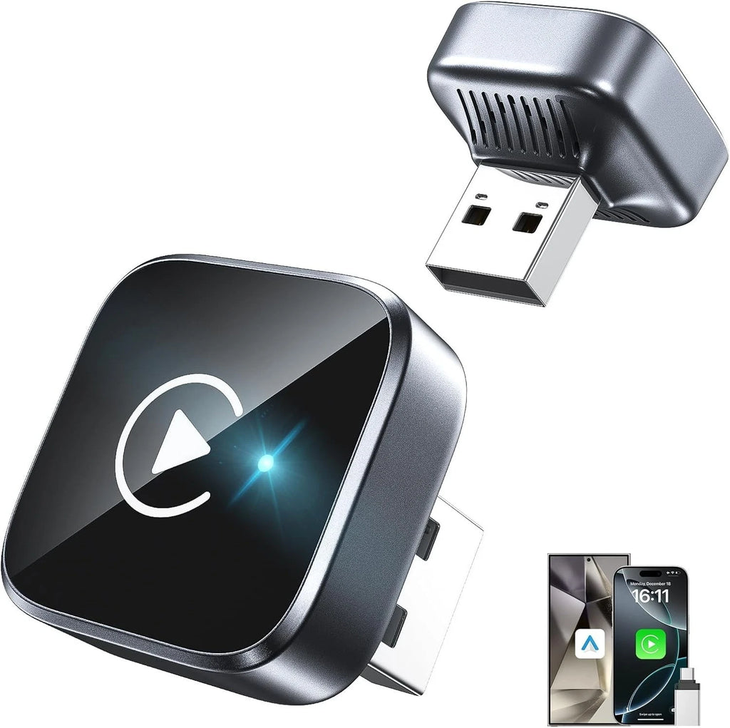 2-in-1 Wireless CarPlay Adapter 2026 Support Apple CarPlay & Android Auto