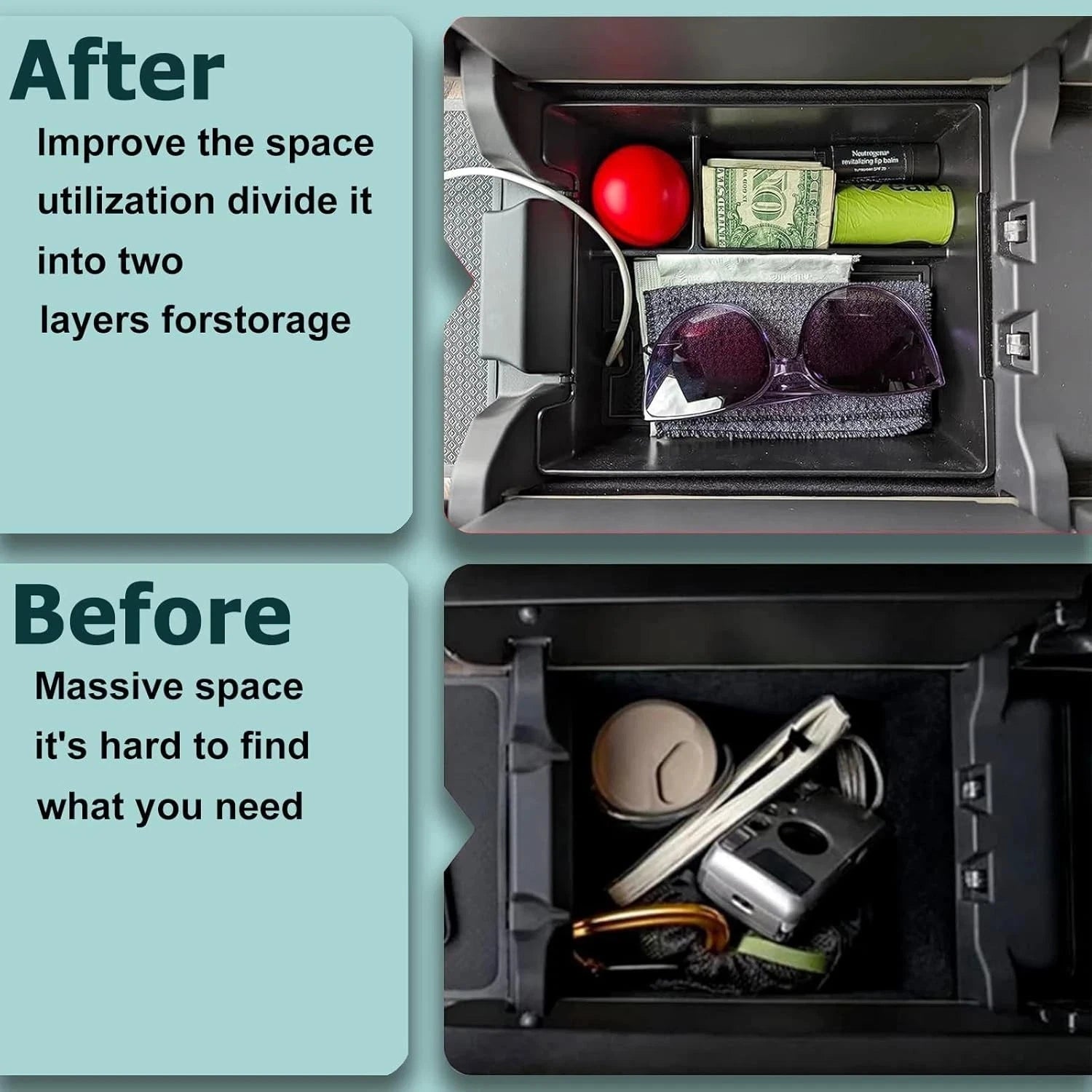 Rivian R1T & R1S  Center Console Organizer Tray -  Armrest Storage