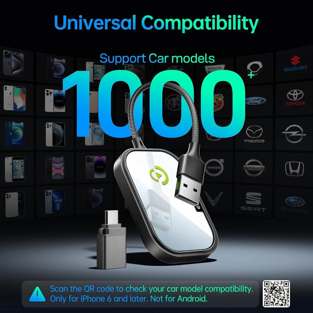 CarEase Wireless Android Auto and Apple CarPlay.  From wired to wireless